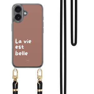 TMK iPhone 16 hoesje met zwart koord - La vie est belle
