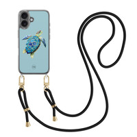 TMK iPhone 16 hoesje met zwart koord - Schildpad