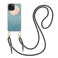 TMK iPhone 15 hoesje met zwart koord - Moon birds