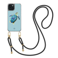 TMK iPhone 15 hoesje met zwart koord - Schildpad