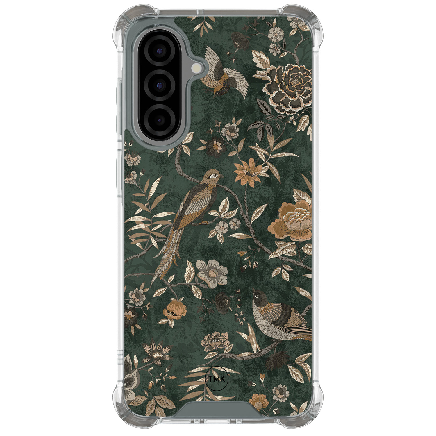 TMK Samsung Galaxy A56 shockproof hoesje - Khaki golden flowers