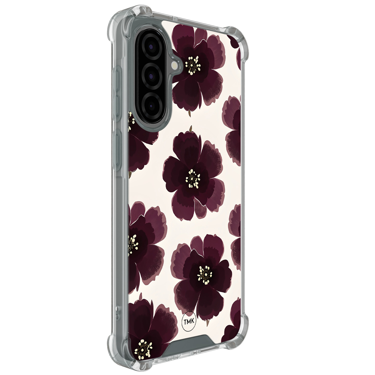 TMK Samsung Galaxy A56 shockproof hoesje - Burgundy flowers