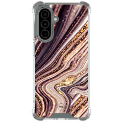 TMK Samsung Galaxy A56 shockproof hoesje - Golden pink marble