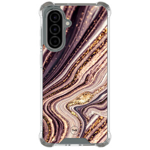 Casevibes Samsung Galaxy A56 shockproof hoesje - Golden pink marble