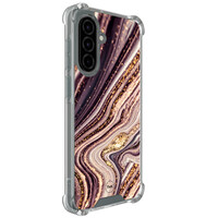 TMK Samsung Galaxy A56 shockproof hoesje - Golden pink marble