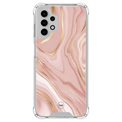 TMK Samsung Galaxy A13 4G shockproof hoesje - Rose marble