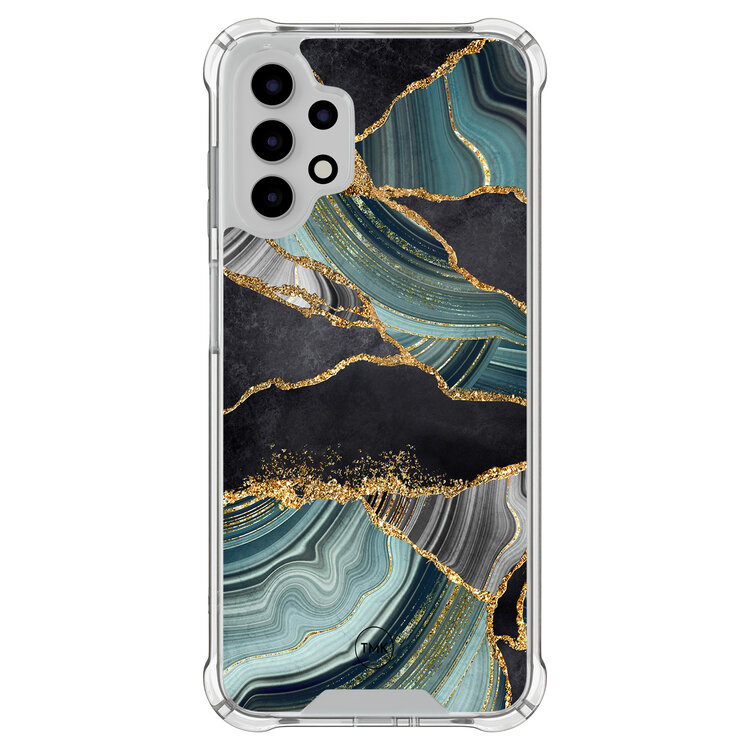 Casevibes Samsung Galaxy A13 4G shockproof hoesje - Marble jade stone