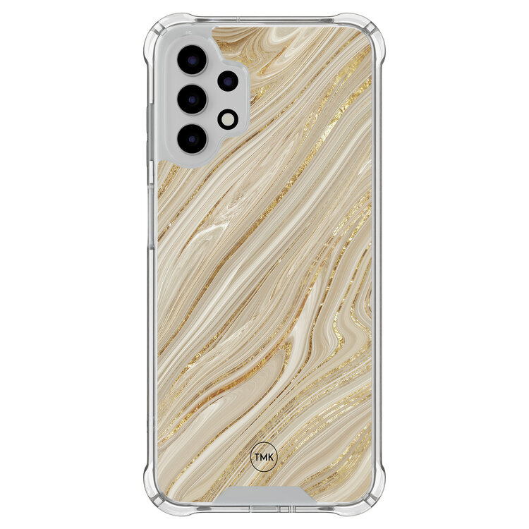 Casevibes Samsung Galaxy A13 4G shockproof hoesje - Golden marble
