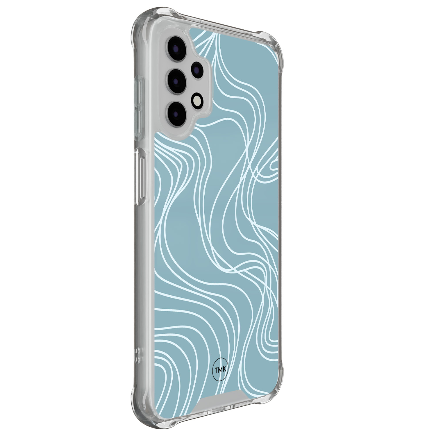 TMK Samsung Galaxy A13 4G shockproof hoesje - Soft blue waves