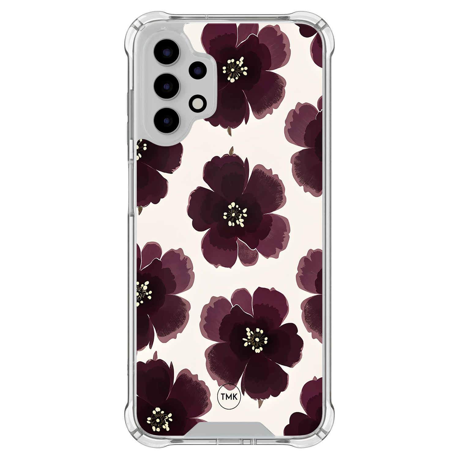 TMK Samsung Galaxy A13 4G shockproof hoesje - Burgundy flowers