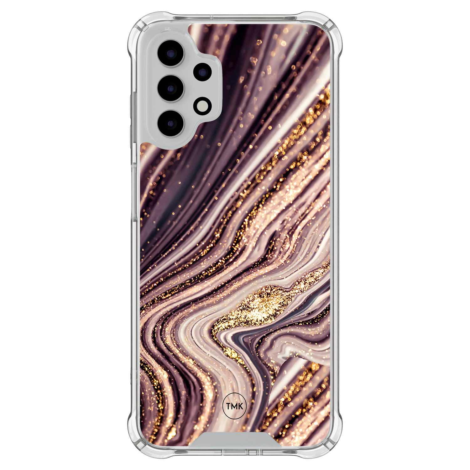 TMK Samsung Galaxy A13 4G shockproof hoesje - Golden pink marble