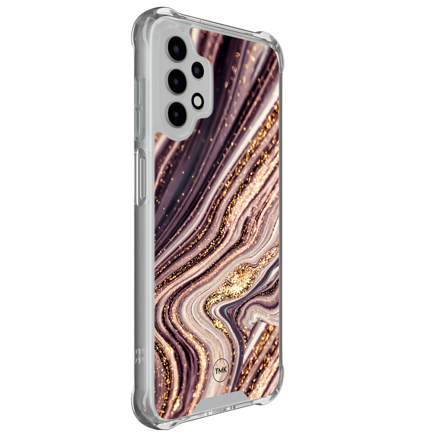 TMK Samsung Galaxy A13 4G shockproof hoesje - Golden pink marble