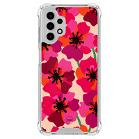 TMK Samsung Galaxy A13 4G shockproof hoesje - Pink floral bliss