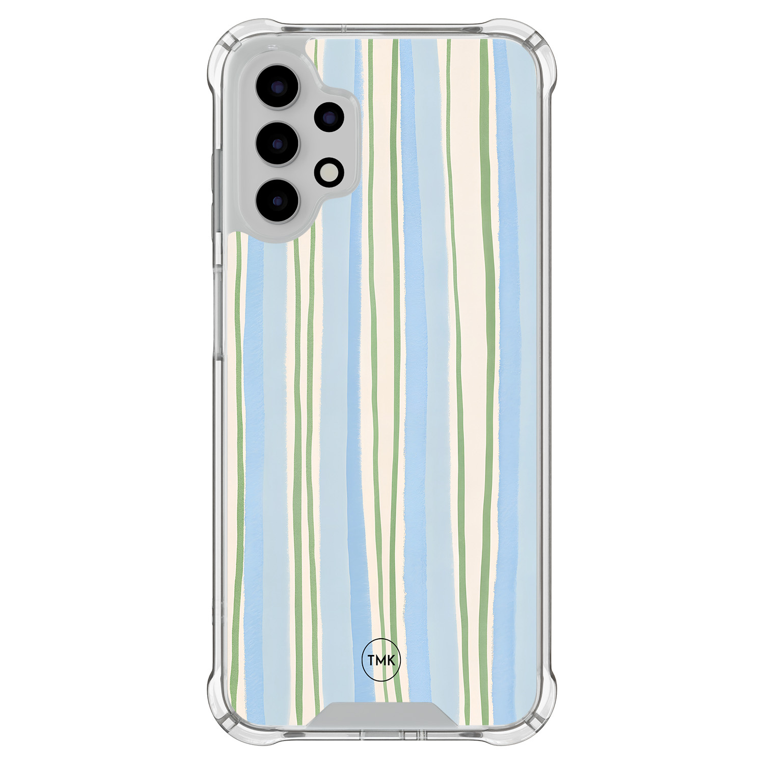 TMK Samsung Galaxy A13 4G shockproof hoesje - Pastelblauwe strepen
