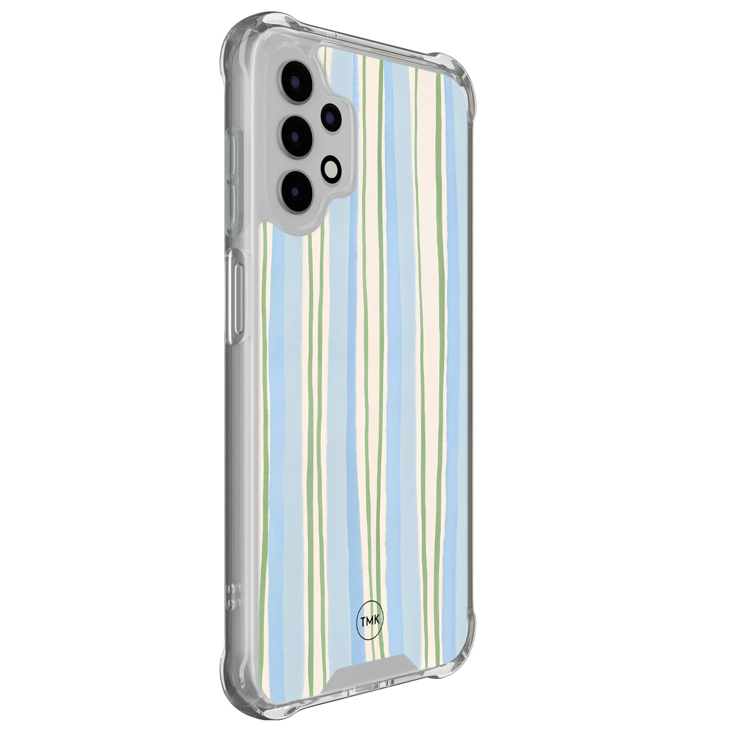TMK Samsung Galaxy A13 4G shockproof hoesje - Pastelblauwe strepen