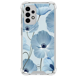 TMK Samsung Galaxy A52(s) shockproof hoesje - Blauw bloemenveld