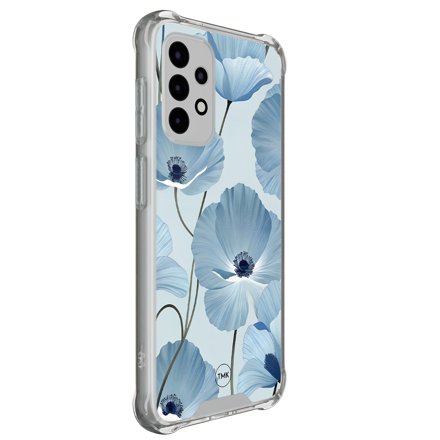 TMK Samsung Galaxy A52(s) shockproof hoesje - Blauw bloemenveld