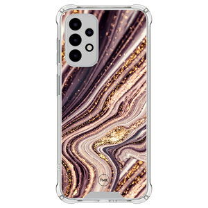 Casevibes Samsung Galaxy A52(s) shockproof hoesje - Golden pink marble