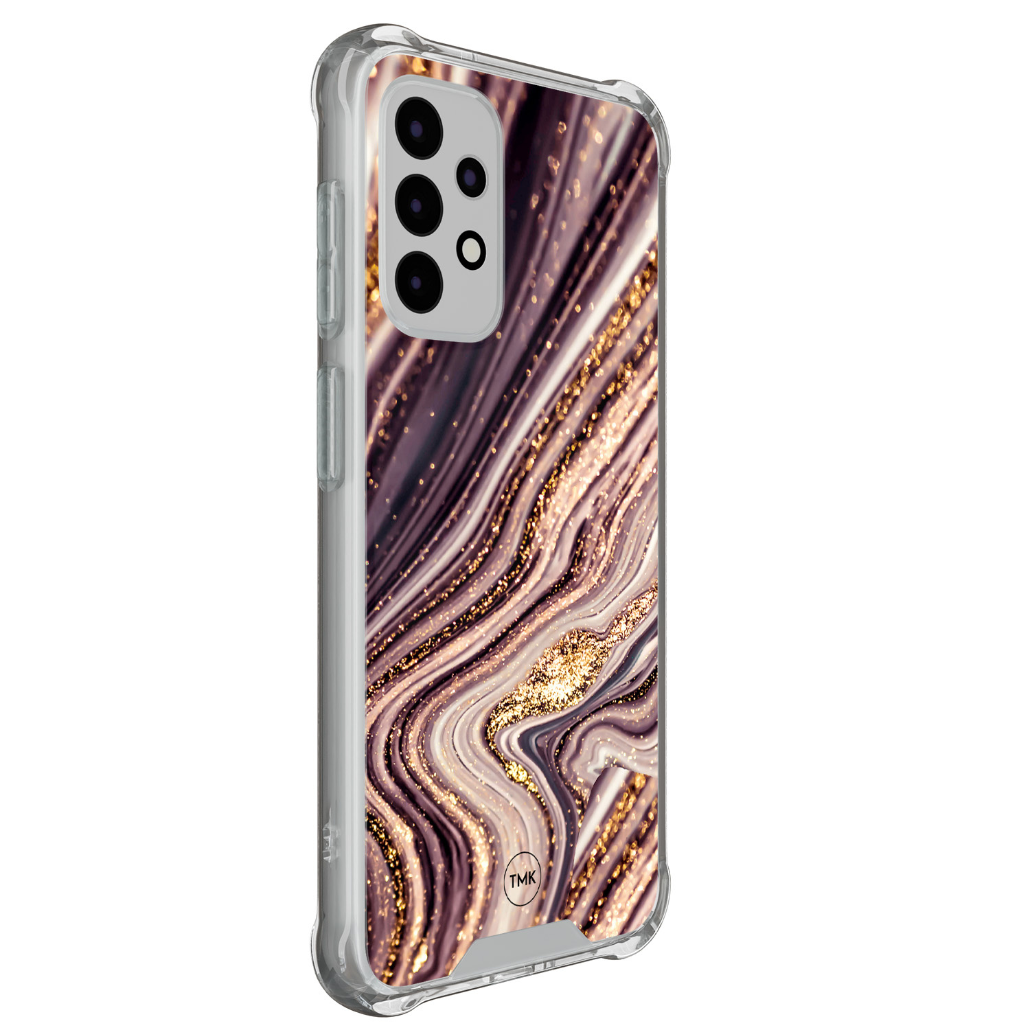 TMK Samsung Galaxy A52(s) shockproof hoesje - Golden pink marble