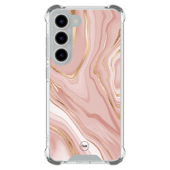 TMK Samsung Galaxy S23 shockproof hoesje - Rose marble