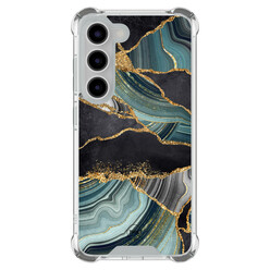 TMK Samsung Galaxy S23 shockproof hoesje - Marble jade stone