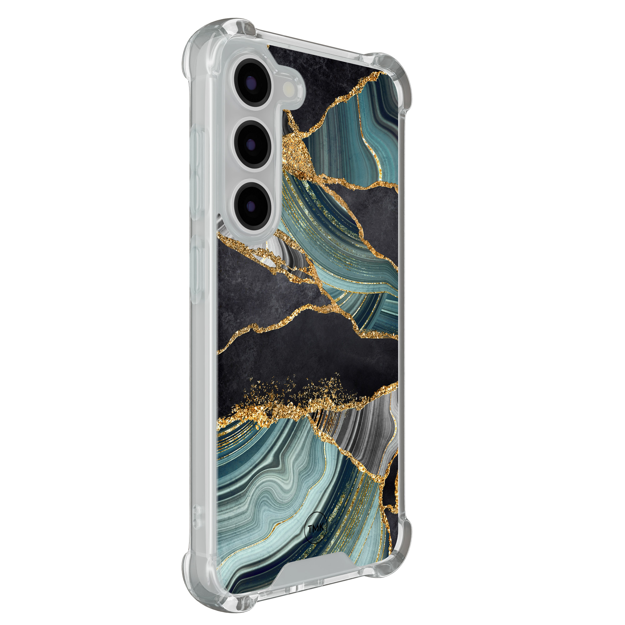 TMK Samsung Galaxy S23 shockproof hoesje - Marble jade stone