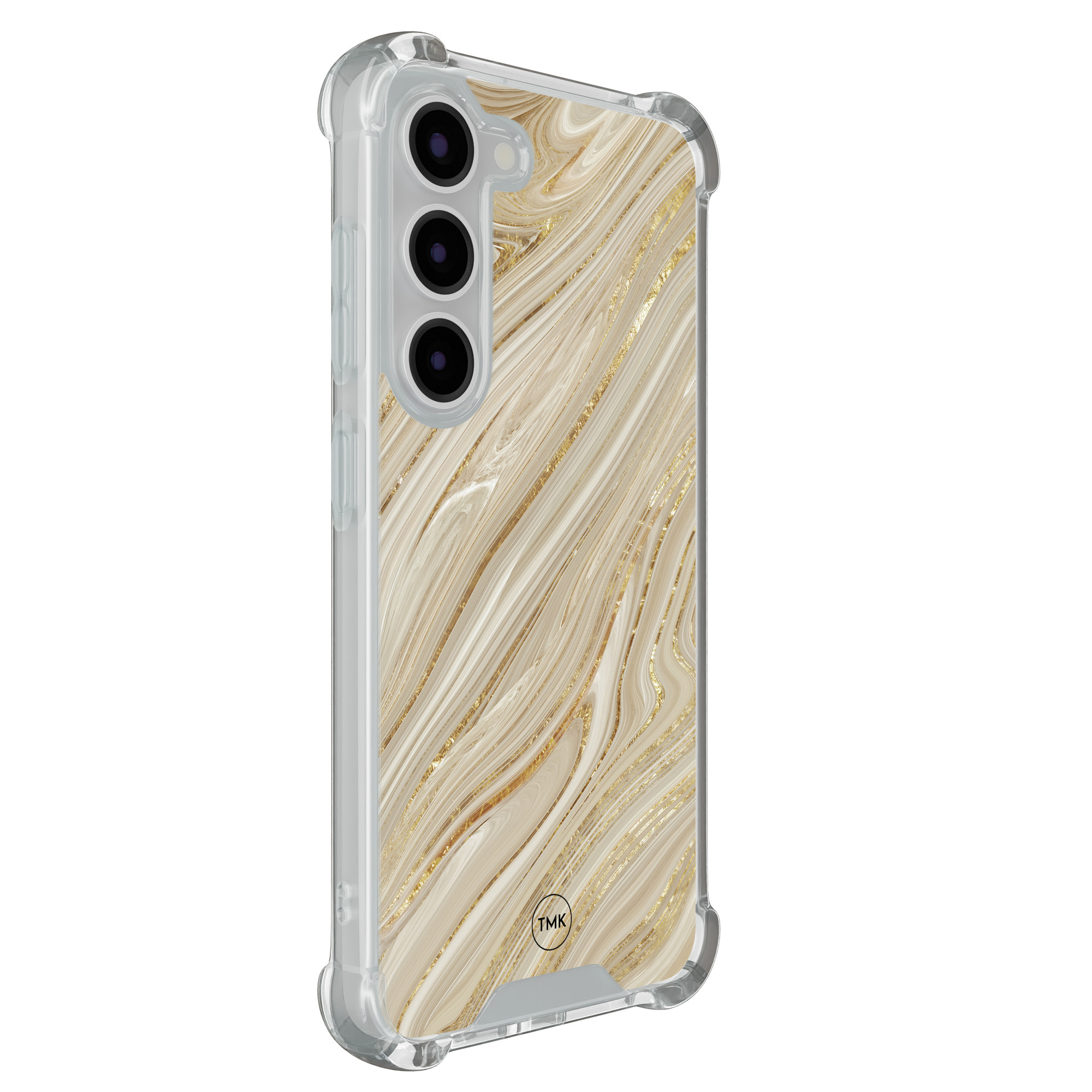 TMK Samsung Galaxy S23 shockproof hoesje - Golden marble