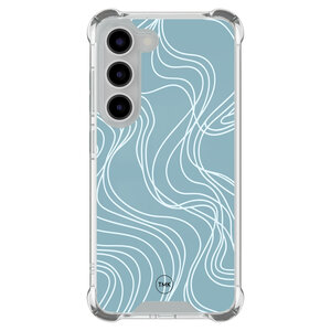 TMK Samsung Galaxy S23 shockproof hoesje - Soft blue waves