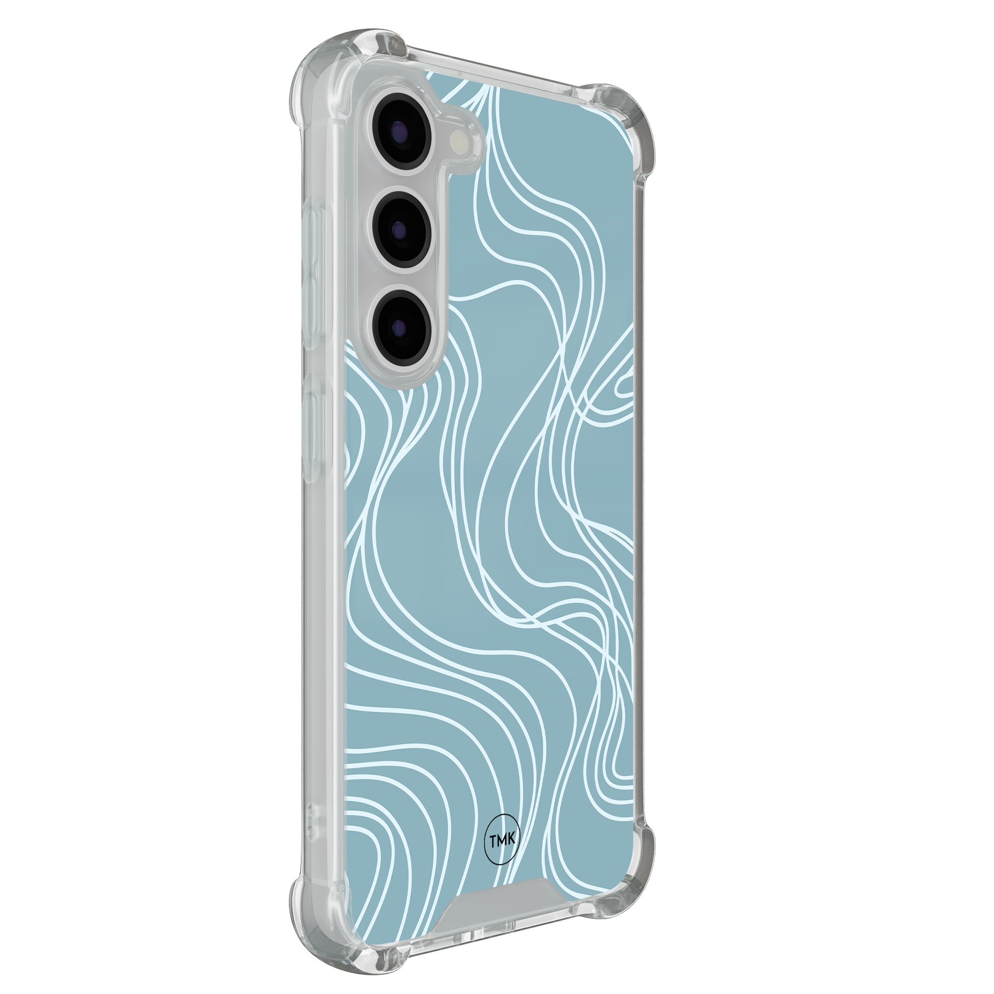 TMK Samsung Galaxy S23 shockproof hoesje - Soft blue waves