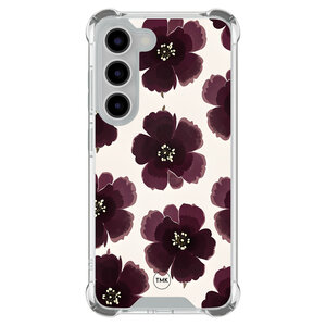TMK Samsung Galaxy S23 shockproof hoesje - Burgundy flowers