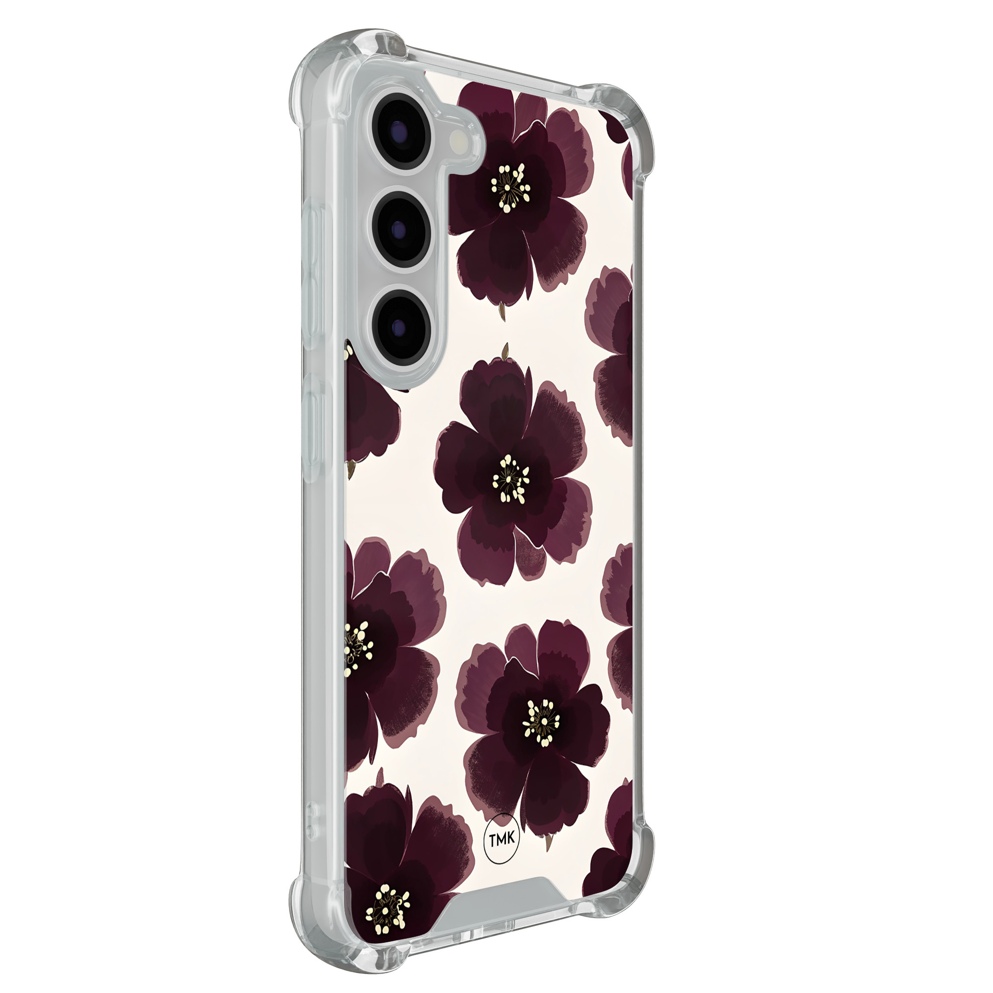 TMK Samsung Galaxy S23 shockproof hoesje - Burgundy flowers