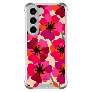 TMK Samsung Galaxy S23 shockproof hoesje - Pink floral bliss