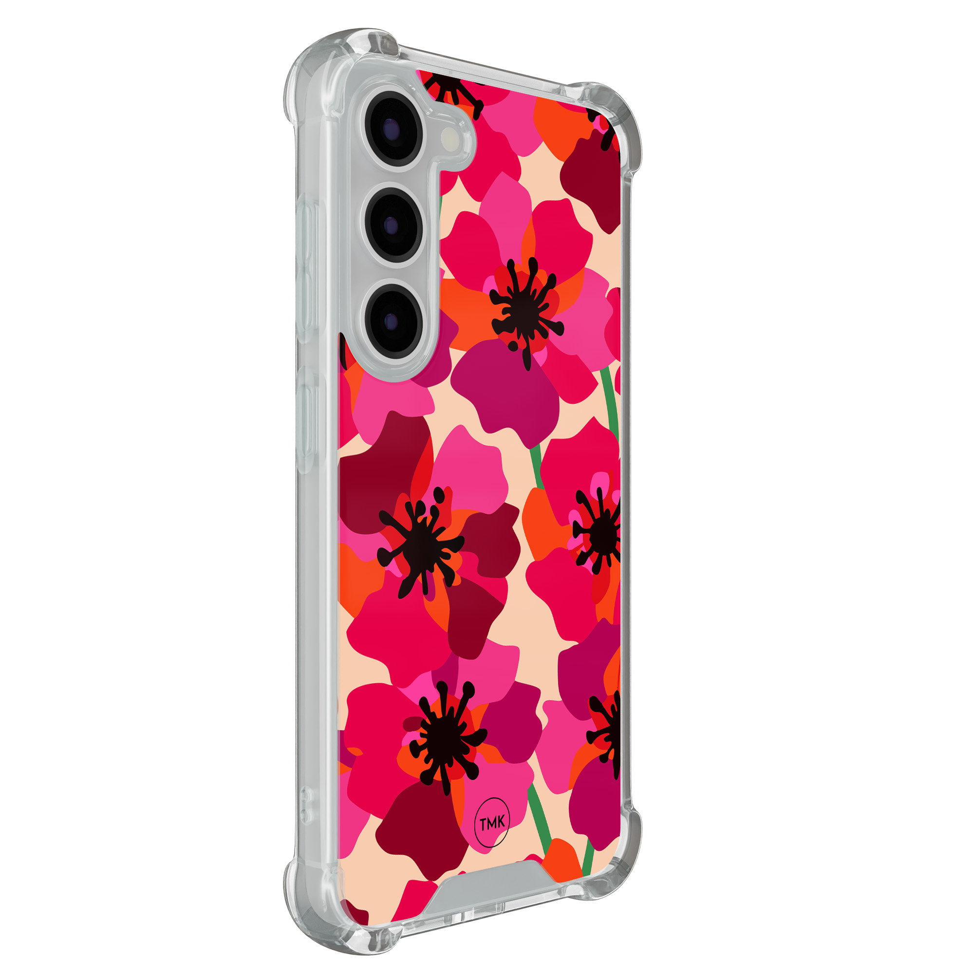 TMK Samsung Galaxy S23 shockproof hoesje - Pink floral bliss