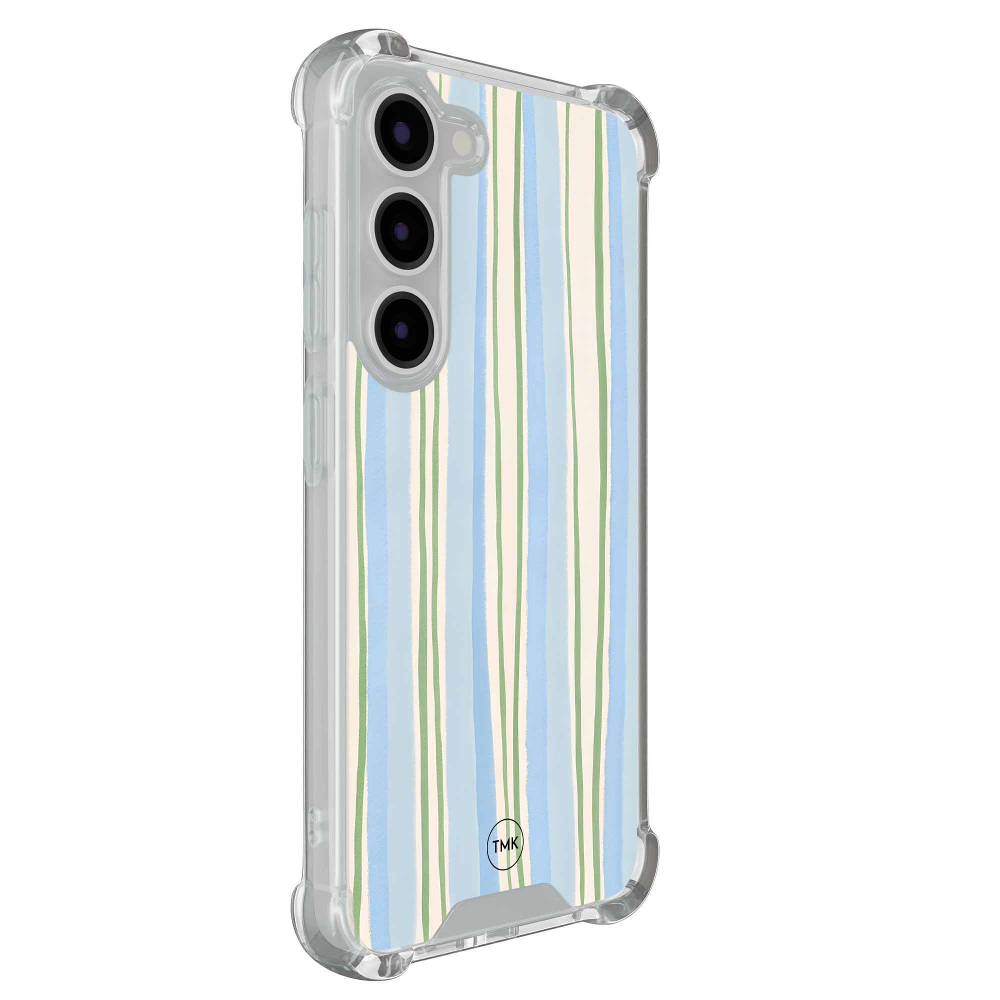 TMK Samsung Galaxy S23 shockproof hoesje - Pastelblauwe strepen