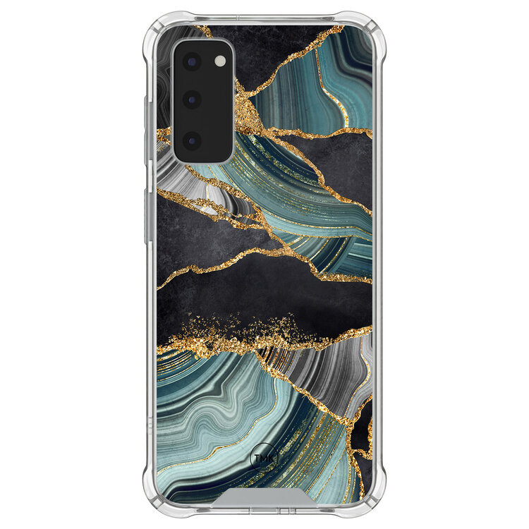 TMK Samsung Galaxy S20 FE shockproof hoesje - Marble jade stone