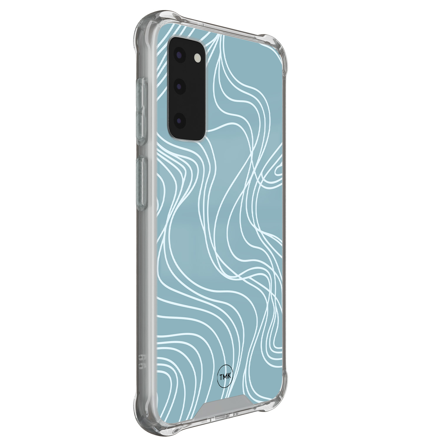 TMK Samsung Galaxy S20 FE shockproof hoesje - Soft blue waves