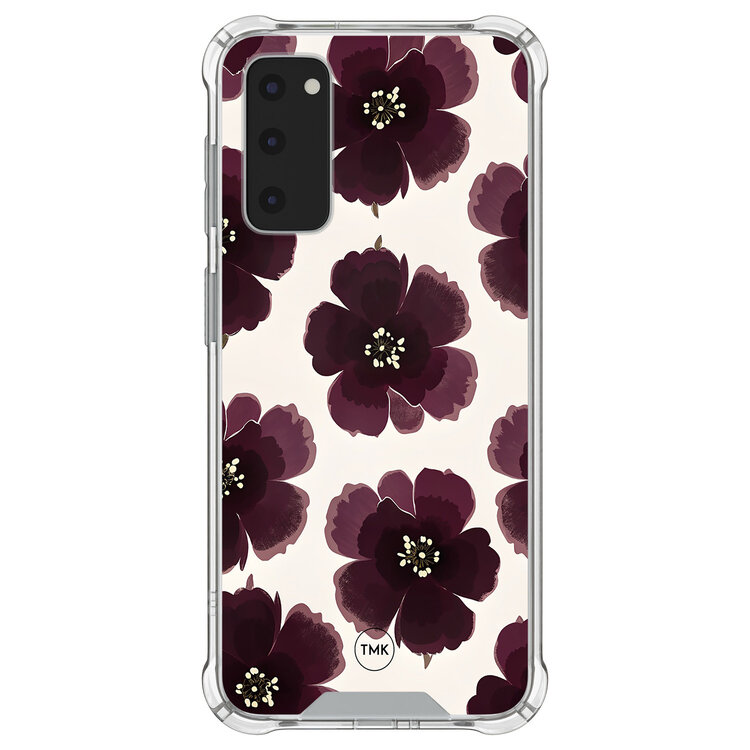 Casevibes Samsung Galaxy S20 FE shockproof hoesje - Burgundy flowers