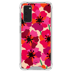 TMK Samsung Galaxy S20 FE shockproof hoesje - Pink floral bliss