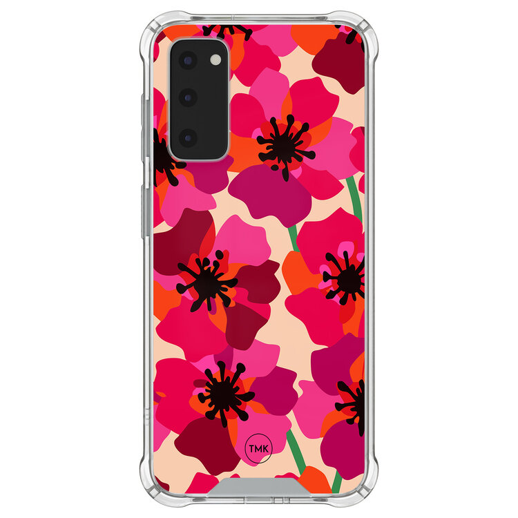 TMK Samsung Galaxy S20 FE shockproof hoesje - Pink floral bliss