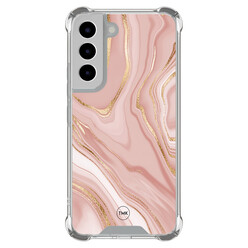 TMK Samsung Galaxy S22 shockproof hoesje - Rose marble