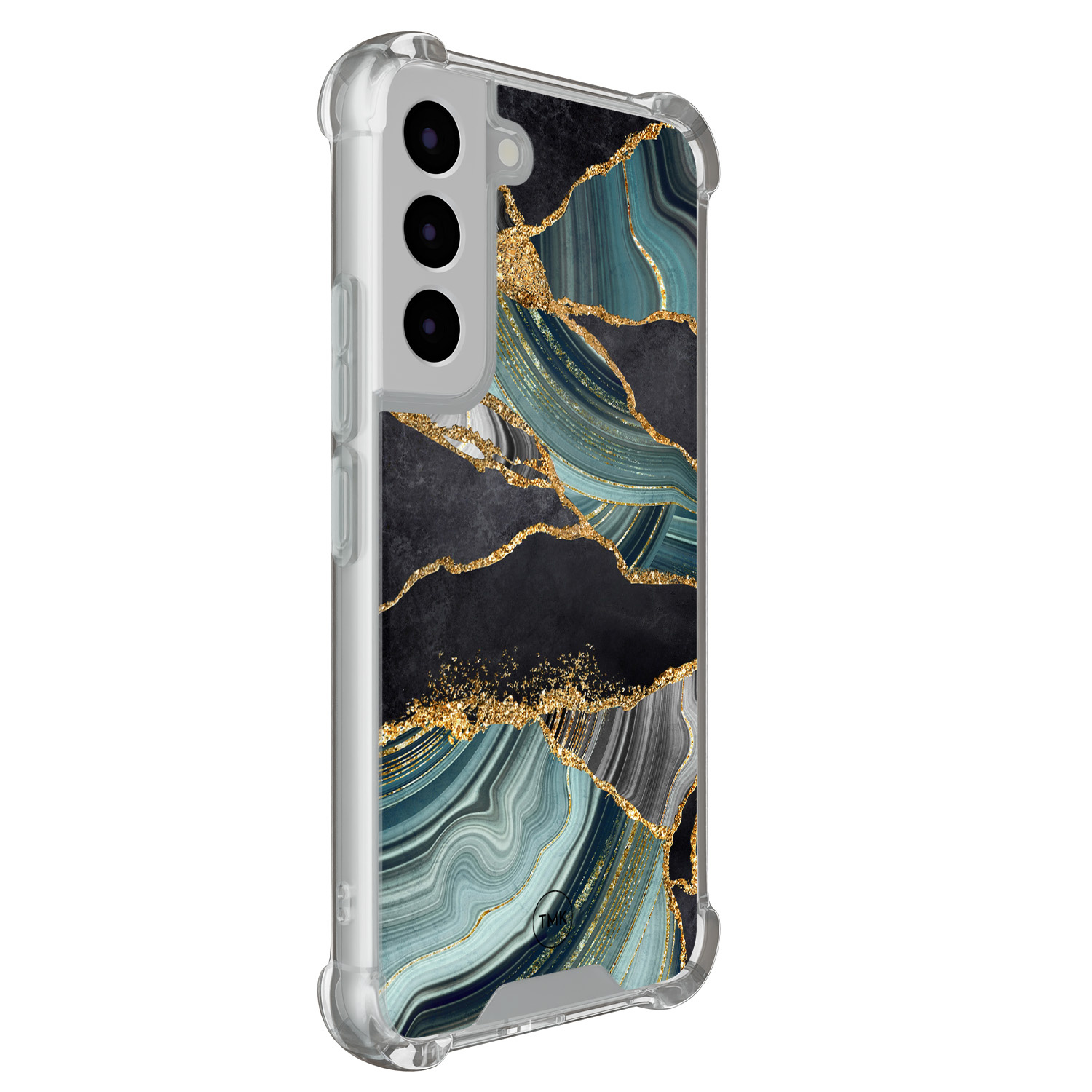 TMK Samsung Galaxy S22 shockproof hoesje - Marble jade stone