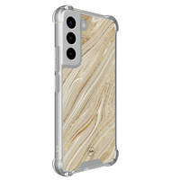 TMK Samsung Galaxy S22 shockproof hoesje - Golden marble