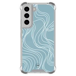 TMK Samsung Galaxy S22 shockproof hoesje - Soft blue waves