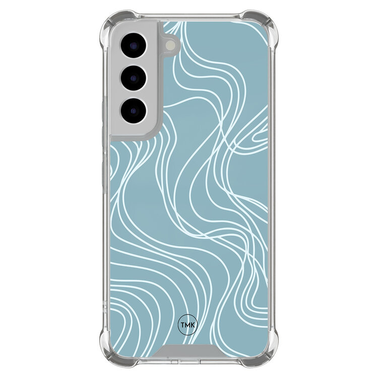 TMK Samsung Galaxy S22 shockproof hoesje - Soft blue waves