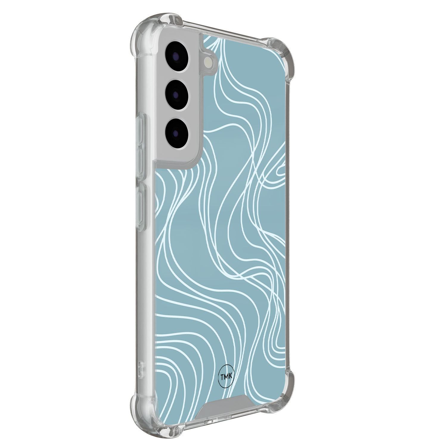TMK Samsung Galaxy S22 shockproof hoesje - Soft blue waves