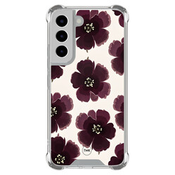 TMK Samsung Galaxy S22 shockproof hoesje - Burgundy flowers