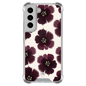 TMK Samsung Galaxy S22 shockproof hoesje - Burgundy flowers