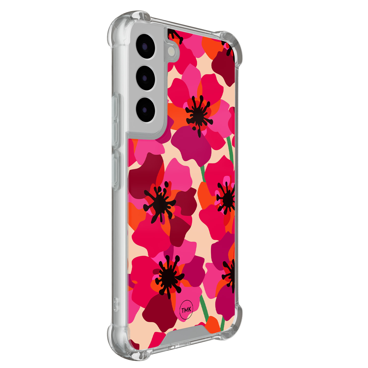 TMK Samsung Galaxy S22 shockproof hoesje - Pink floral bliss