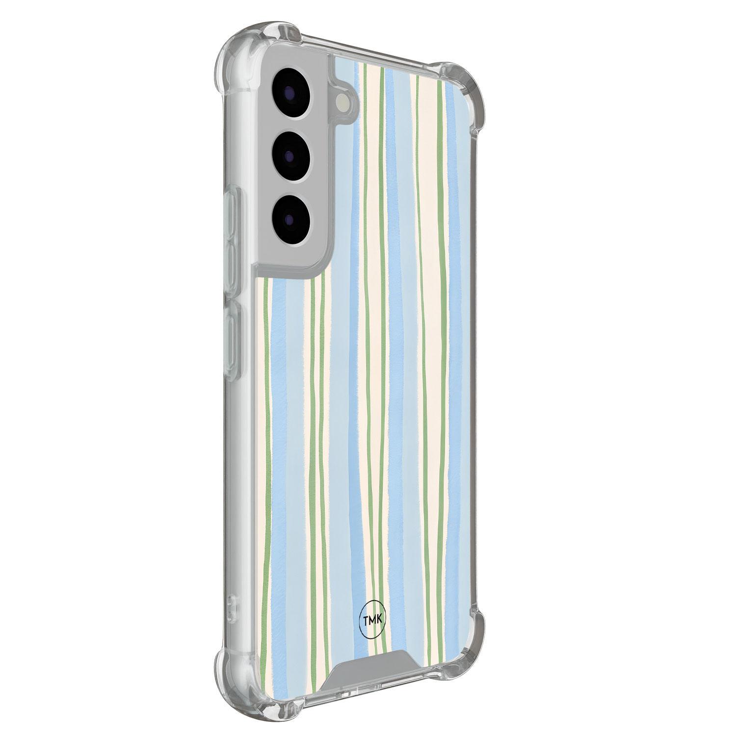 TMK Samsung Galaxy S22 shockproof hoesje - Pastelblauwe strepen