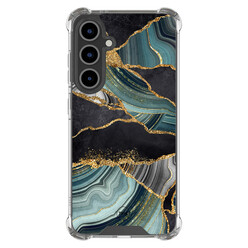 TMK Samsung Galaxy S24 FE shockproof hoesje - Marble jade stone